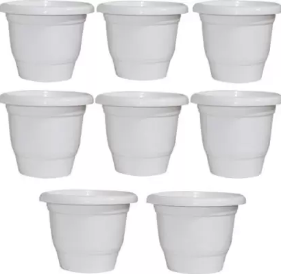 گلدان پلاستیکی سفید