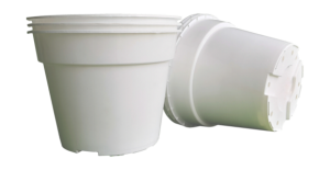 گلدان پلاستیکی سفید بزرگ