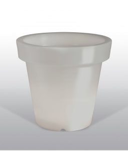 گلدان پلاستیکی سفید بزرگ