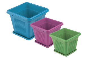 گلدان پلاستیکی مربعی بزرگ مشکی