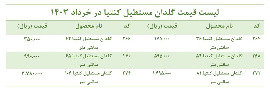 قیمت گلدان مستطیل کنتیا