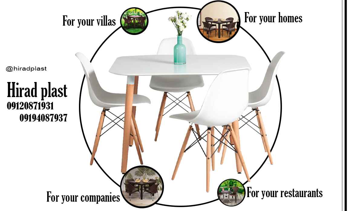 میز و صندلی پایه چوبی