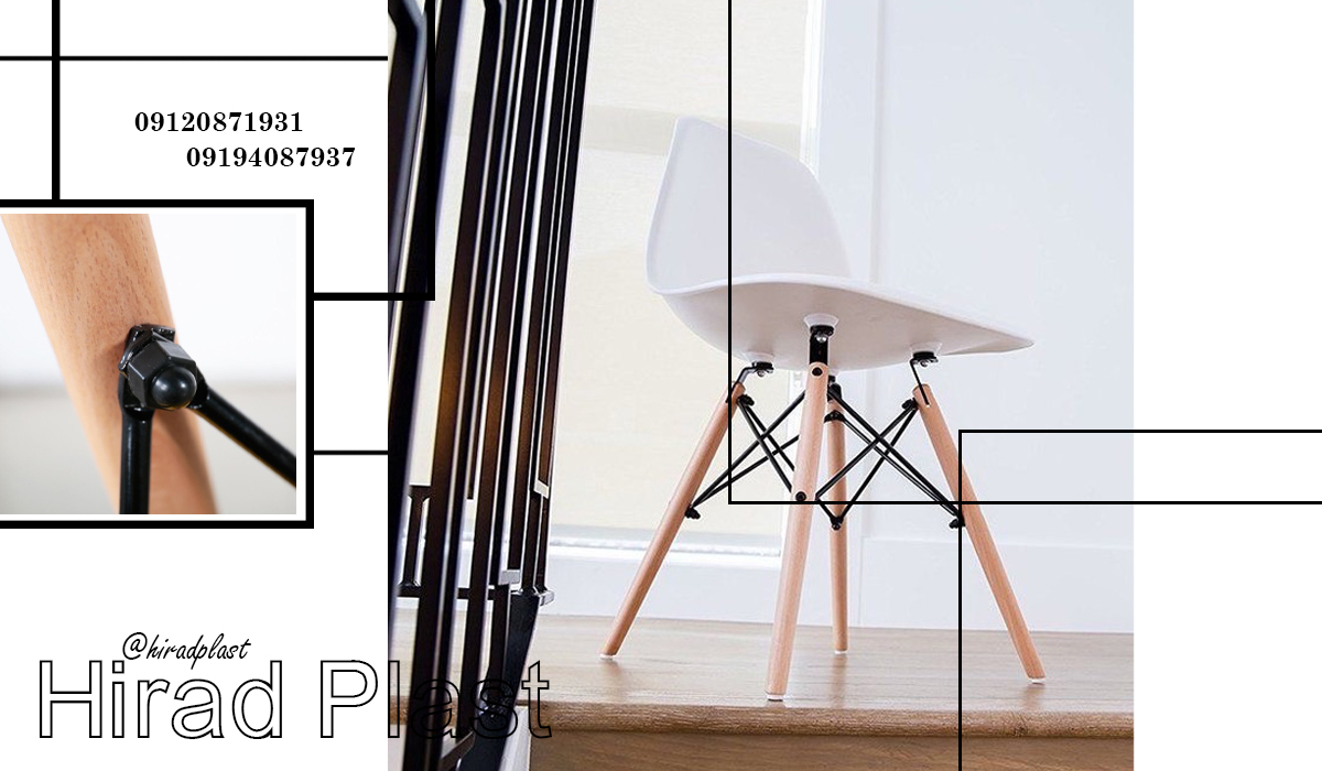 میز و صندلی پلاستیکی پایه چوبی