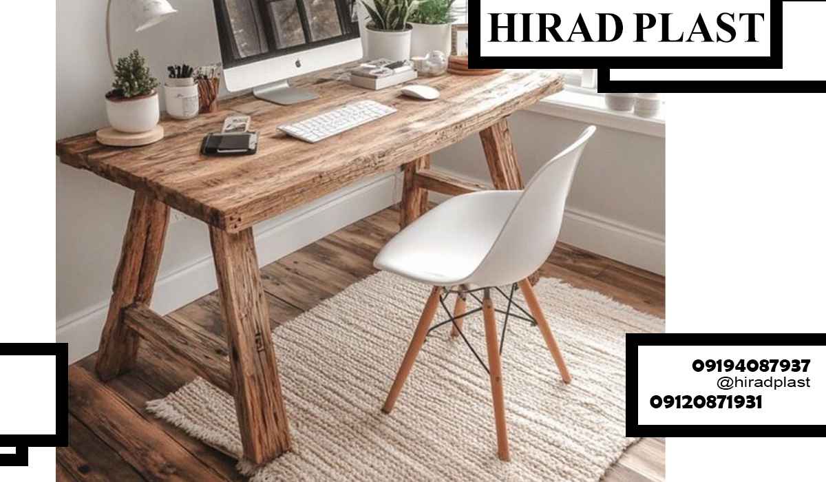 صندلی پلاستیکی پایه چوبی